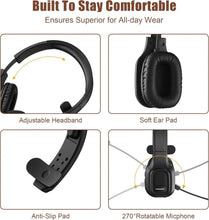 Load image into Gallery viewer, Comfortable Bluetooth Headset with Dual Device Connection &amp; Noise Cancellation