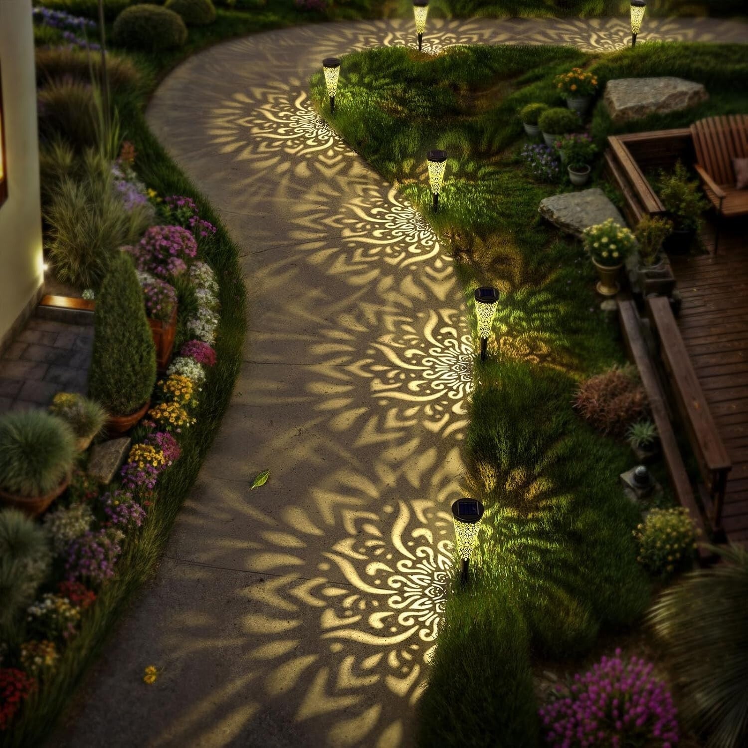 Decorative Solar Garden Lights - 6 Waterproof LED Fixtures for Pathway Benefits