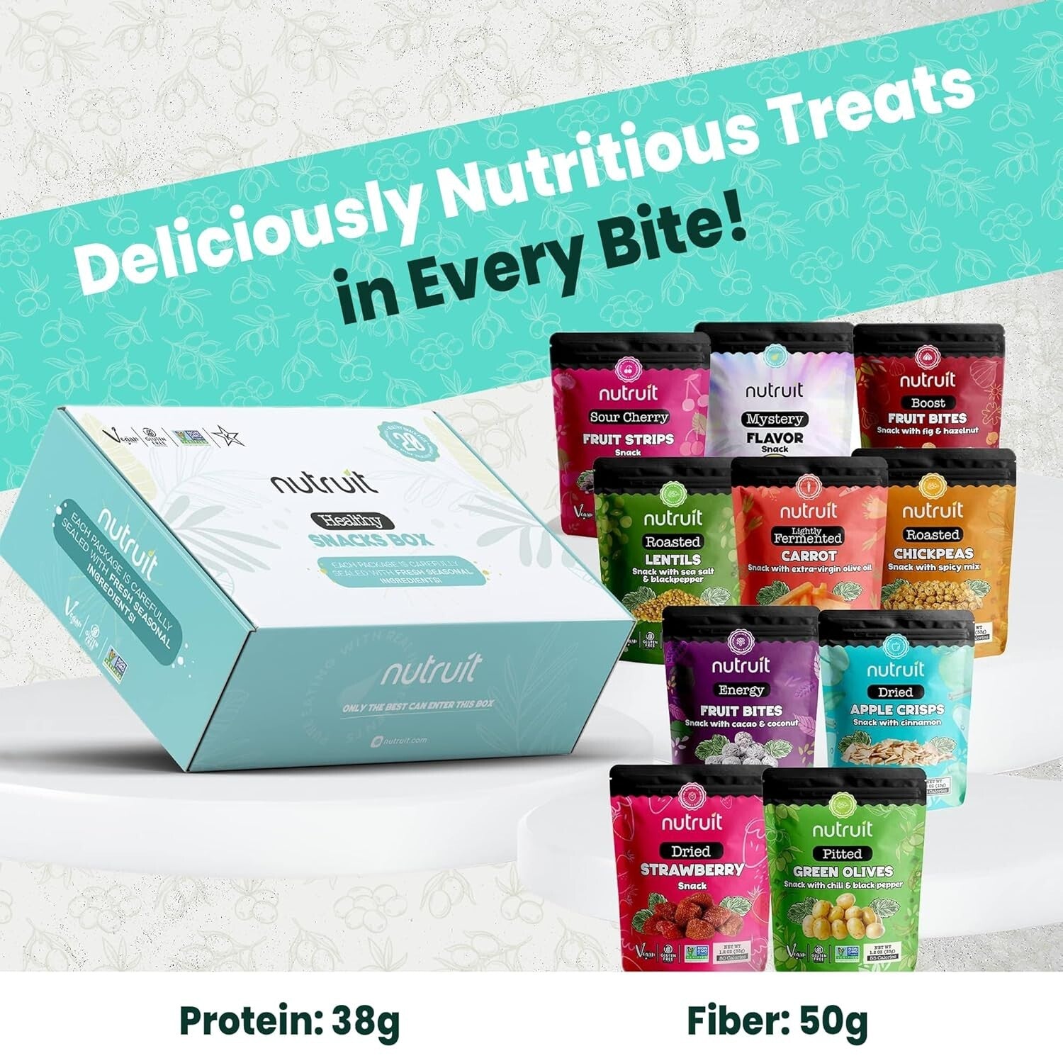 Individually Packed Vegan Snacks - 32 Variety Box, Gluten-Free & Kosher