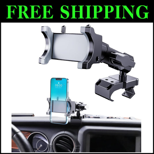 Secure 360° Phone Mount for Jeep Wrangler & Gladiator - Driver Side Convenience
