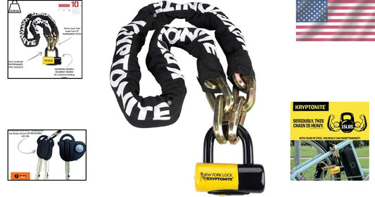 14mm Manganese Steel Chain Lock & 15mm Disc Lock - Anti-Theft Security Solution