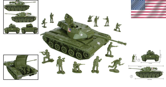 Large TimMee Walker Bulldog Tank Playset - 1:24 Scale with Soldier Figures