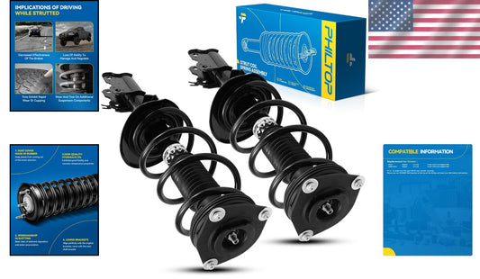 2-Piece Front Struts with Coil Spring for Rogue 2008-2012 - Metal Quality Design