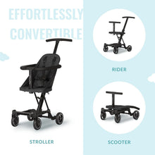 Load image into Gallery viewer, Lightweight Coast Rider Stroller - One-Hand Fold, Adjustable Handles, Black