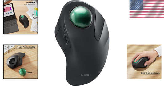 Precision Ergonomic Trackball Mouse, Rechargeable, Ideal for Office and Home Use
