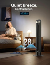 Load image into Gallery viewer, Compact 40" Oscillating Floor Fan with Remote - Silent 26ft/s Cooling Efficiency