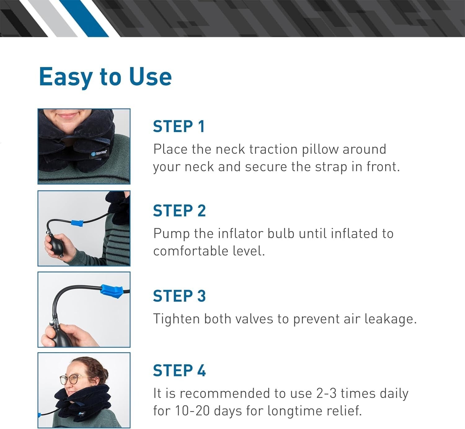 Cervical Traction Neck Support Collar - Easy-to-Use for Neck Discomfort Relief