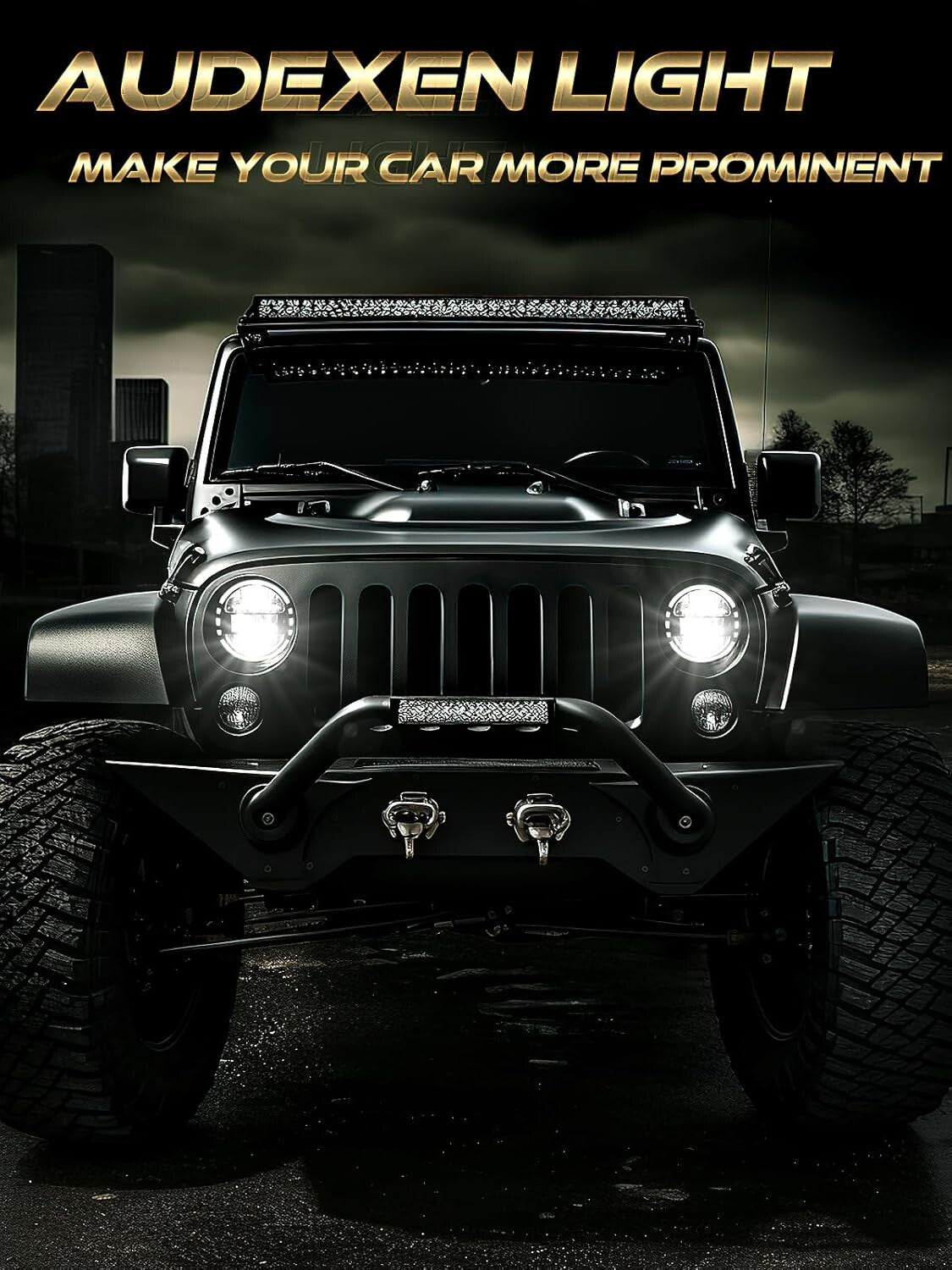 Upgraded 1200% Bright 7-Inch LED Headlights for Jeep Wrangler JKU JK 1997-2018