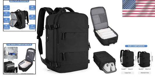 Comfortable Large Travel Backpack with Shoe Compartment - Ideal for Adventures