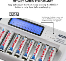 Load image into Gallery viewer, Advanced 16-Bay Charger w/LCD + 16 Rechargeable AA AAA Batteries for All Devices