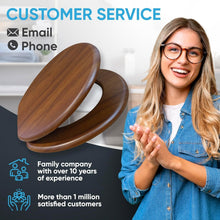 Load image into Gallery viewer, Stylish Adjustable Soft-Close Toilet Seat with Four-Sided Design - Mahogany