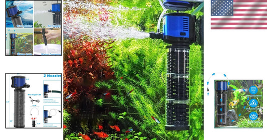 400 GPH Powerful Fish Tank Filter - Crystal Clear Water for 75-200 Gallons