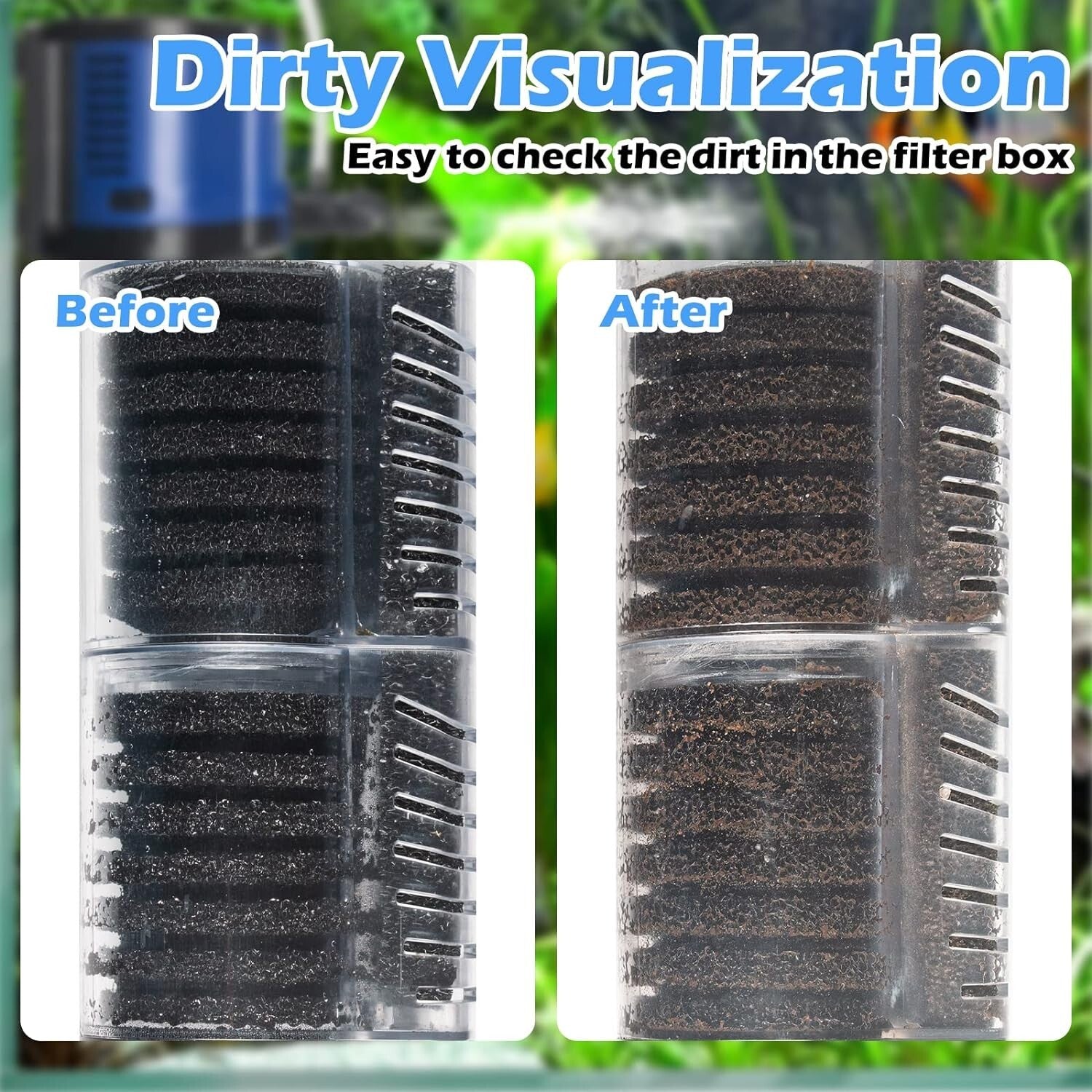 Aquarium Pump with Transparent Filter Design - Crystal Clear Water & Happy Fish