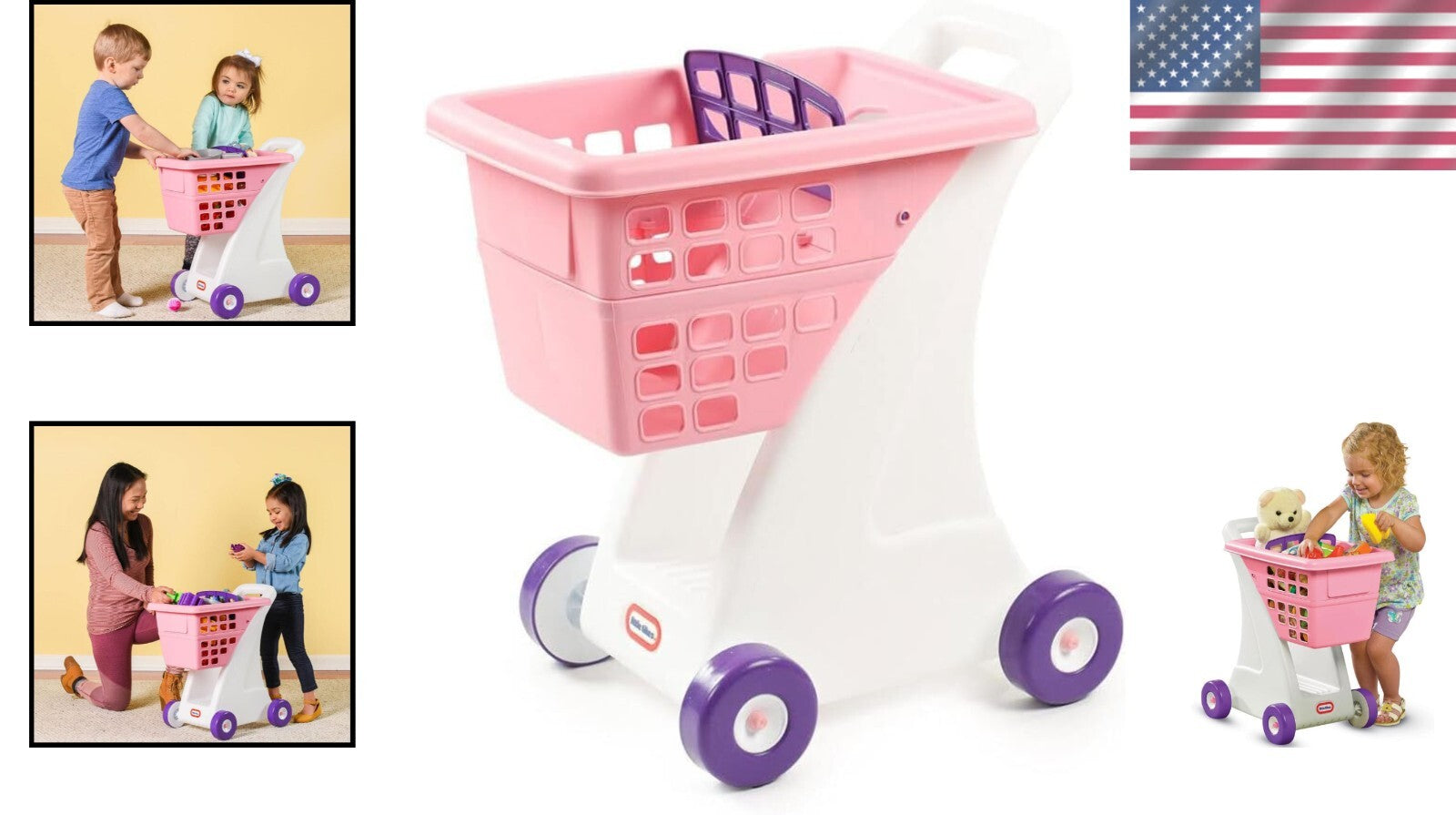 Sturdy Toddler Shopping Cart - Stylish Pink, Ideal for Fun Grocery Adventures