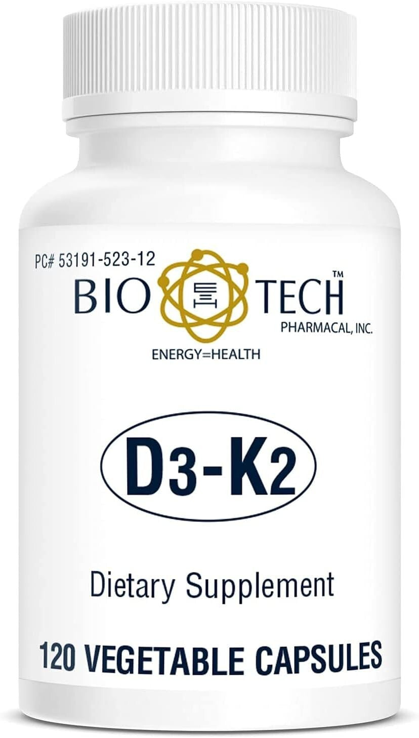 120 Plant-Based D3-K2 Vegcaps - Support Bone, Cardiovascular & Immune Health