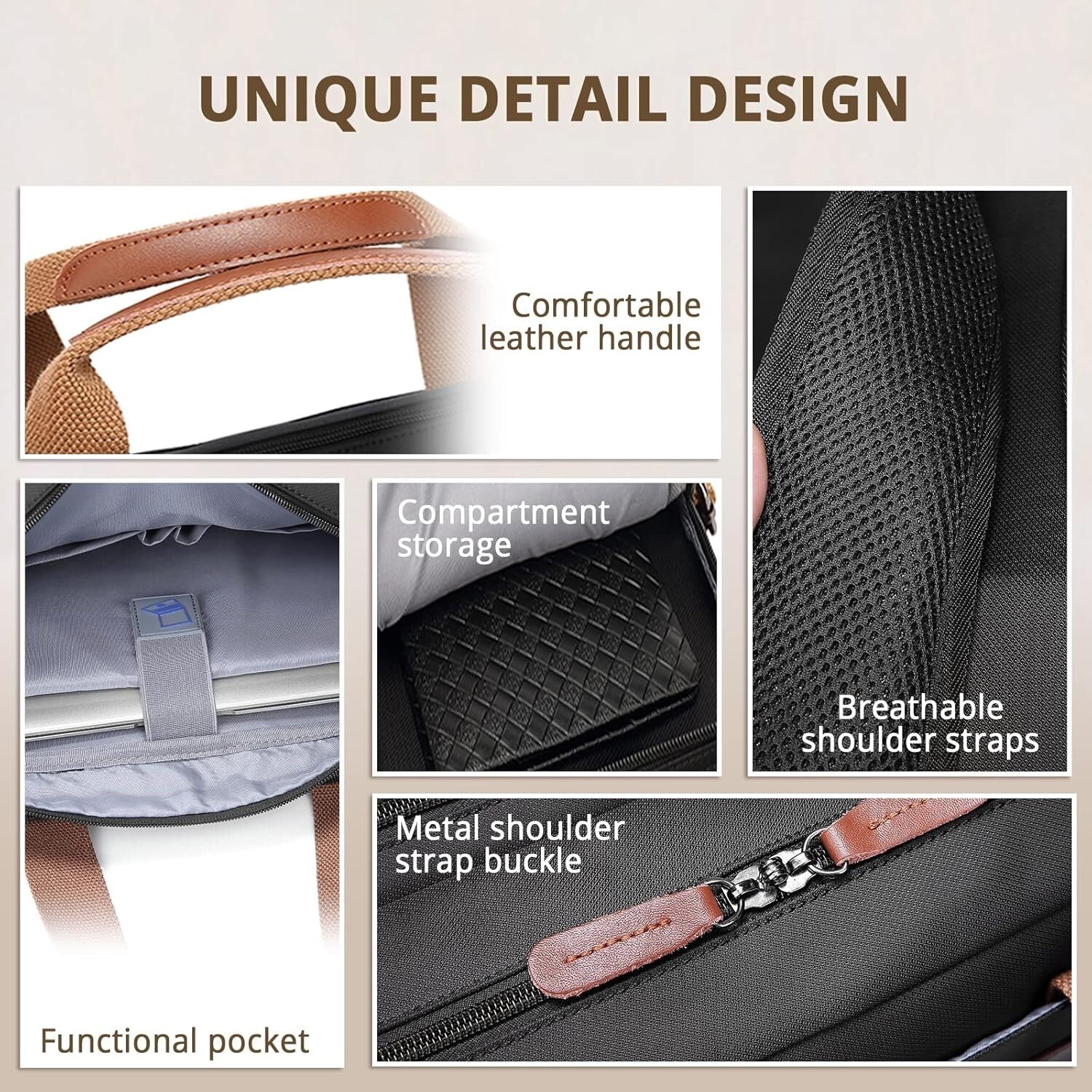 Versatile 3-in-1 Laptop Bag for Men: Backpack, Briefcase & Messenger, 17.3 Inch