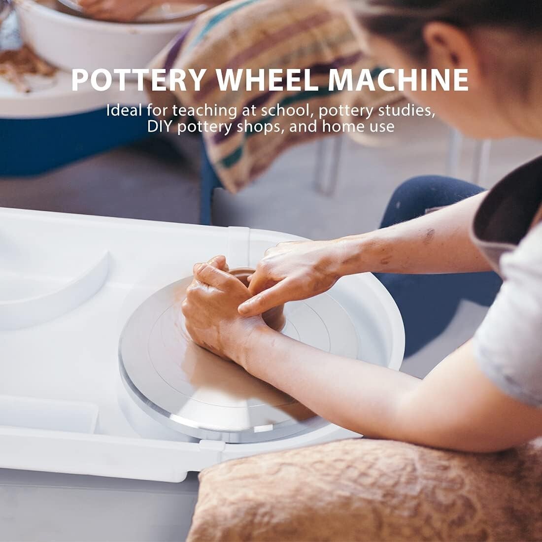 Durable Pottery Wheel Machine - 25CM with Ultra-Low Noise Operation & Foot Pedal