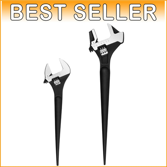 Durable 12" & 16" Spud Wrench Set with Roll-Up Storage Bag - Chrome Finish