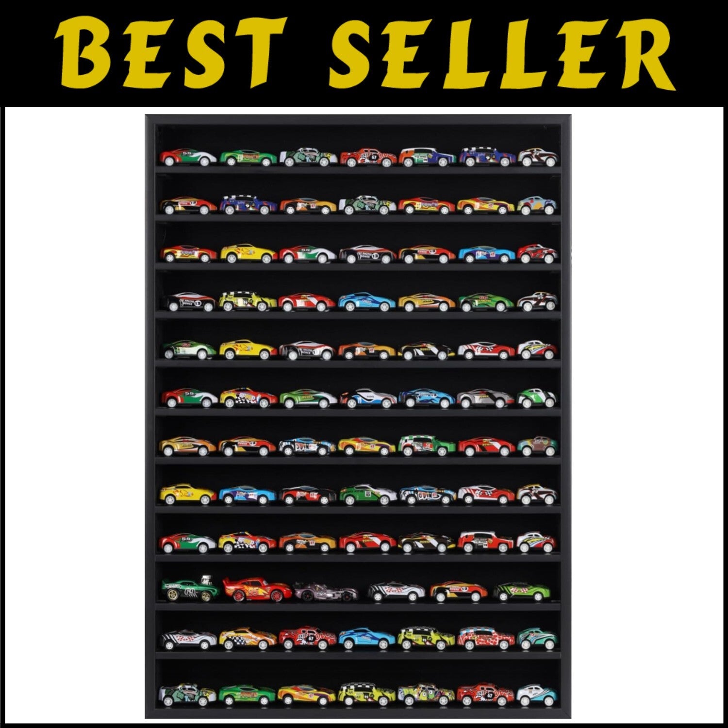 Open Front Hot Wheels Display Case for 1:64 Scale Die-Cast Cars - Wall Mount