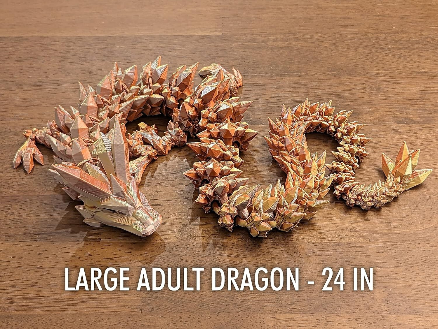 Vibrant 24" Articulated Crystal Dragon - Durable 3D Printed Eco-Friendly Design
