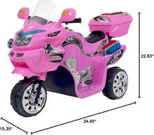 Load image into Gallery viewer, Compact 3-Wheel Electric Motorcycle for Kids - Pink Ride-On with 1.75 MPH Speed