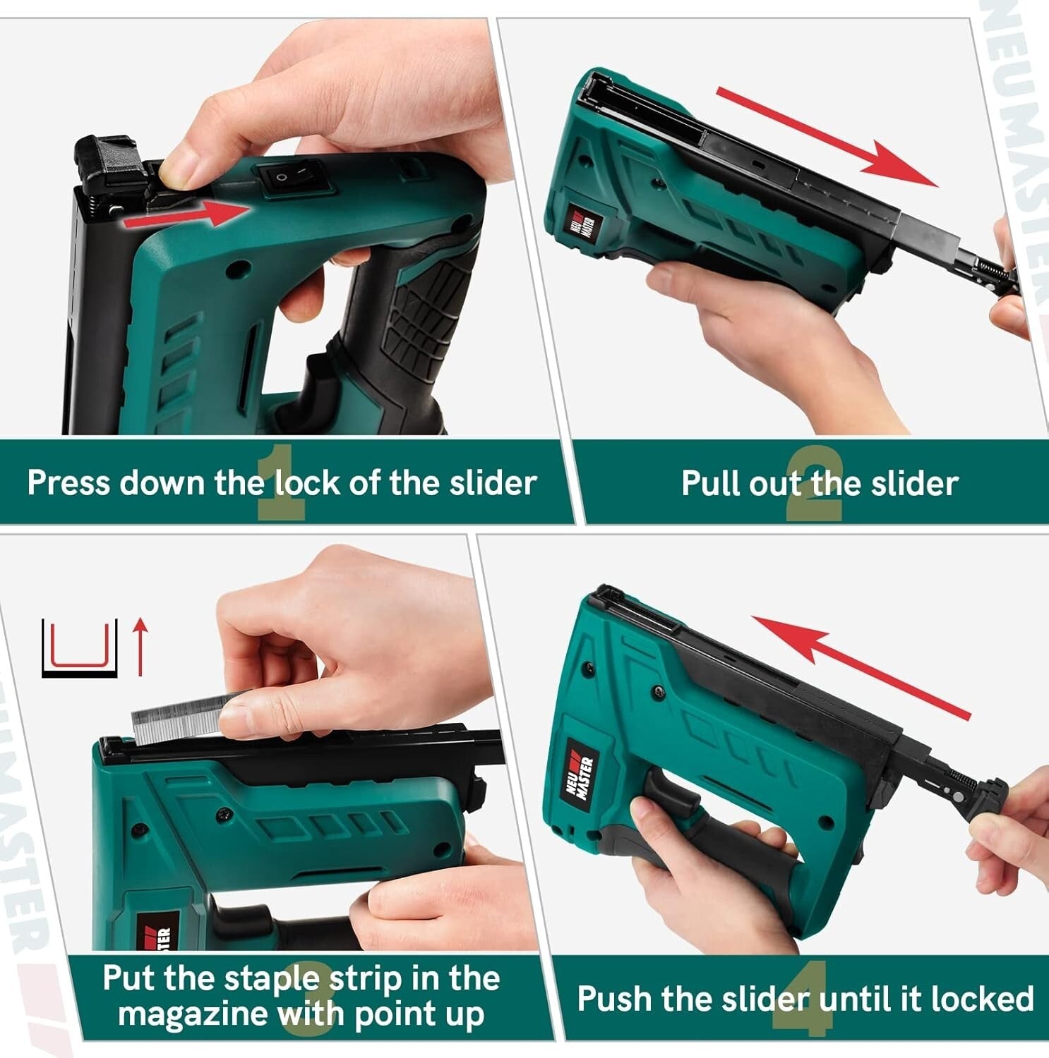 Lightweight Impact Drive Cordless Stapler with T50 Staples - 504 Count Included