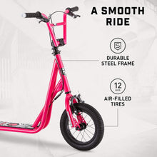 Load image into Gallery viewer, BMX-Style Kick Scooter with 12-Inch Air Tires for Kids Ages 6 and Up