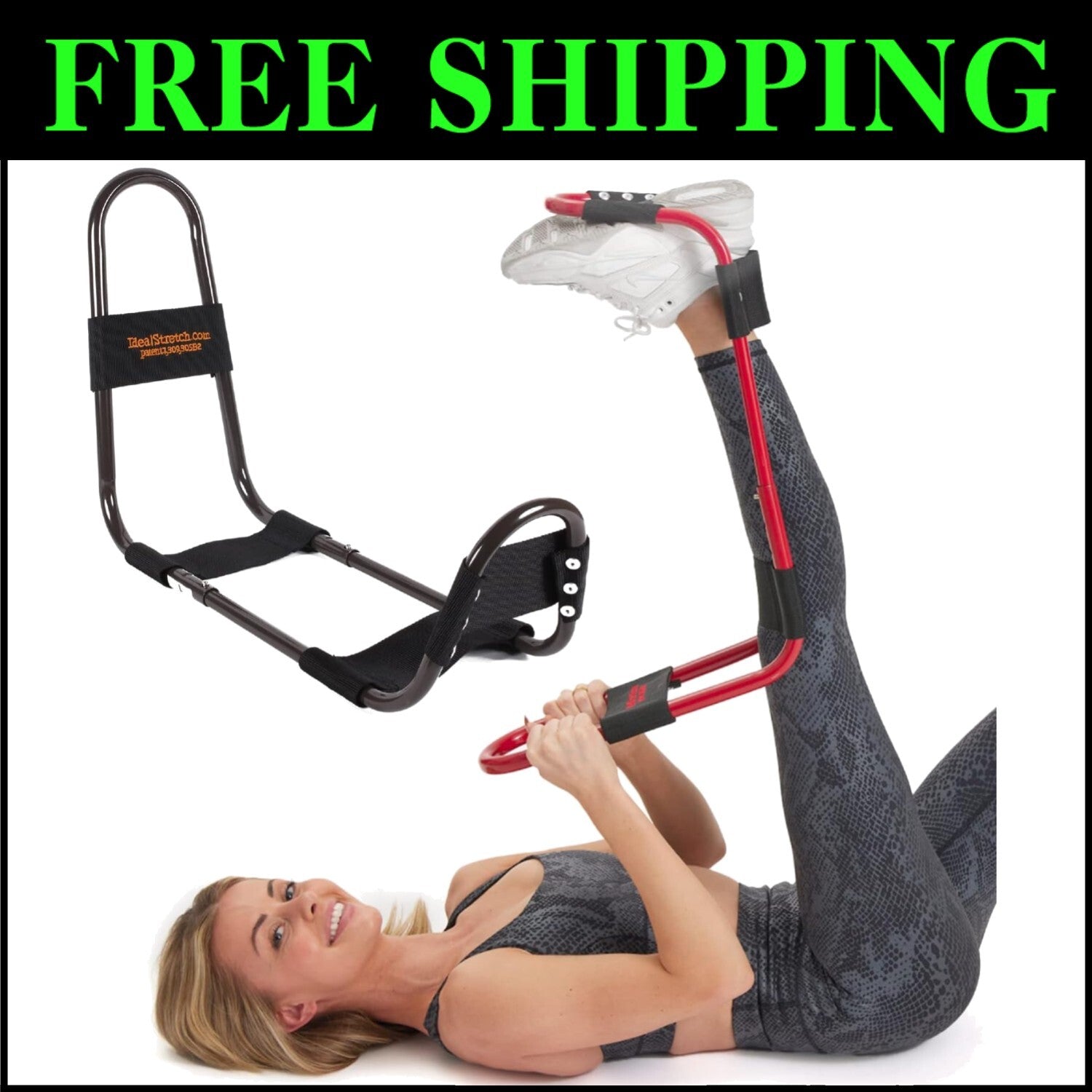 All-in-One Hamstring, Back, Calf & Hip Stretcher for Pain Relief - 220 lb Cap...