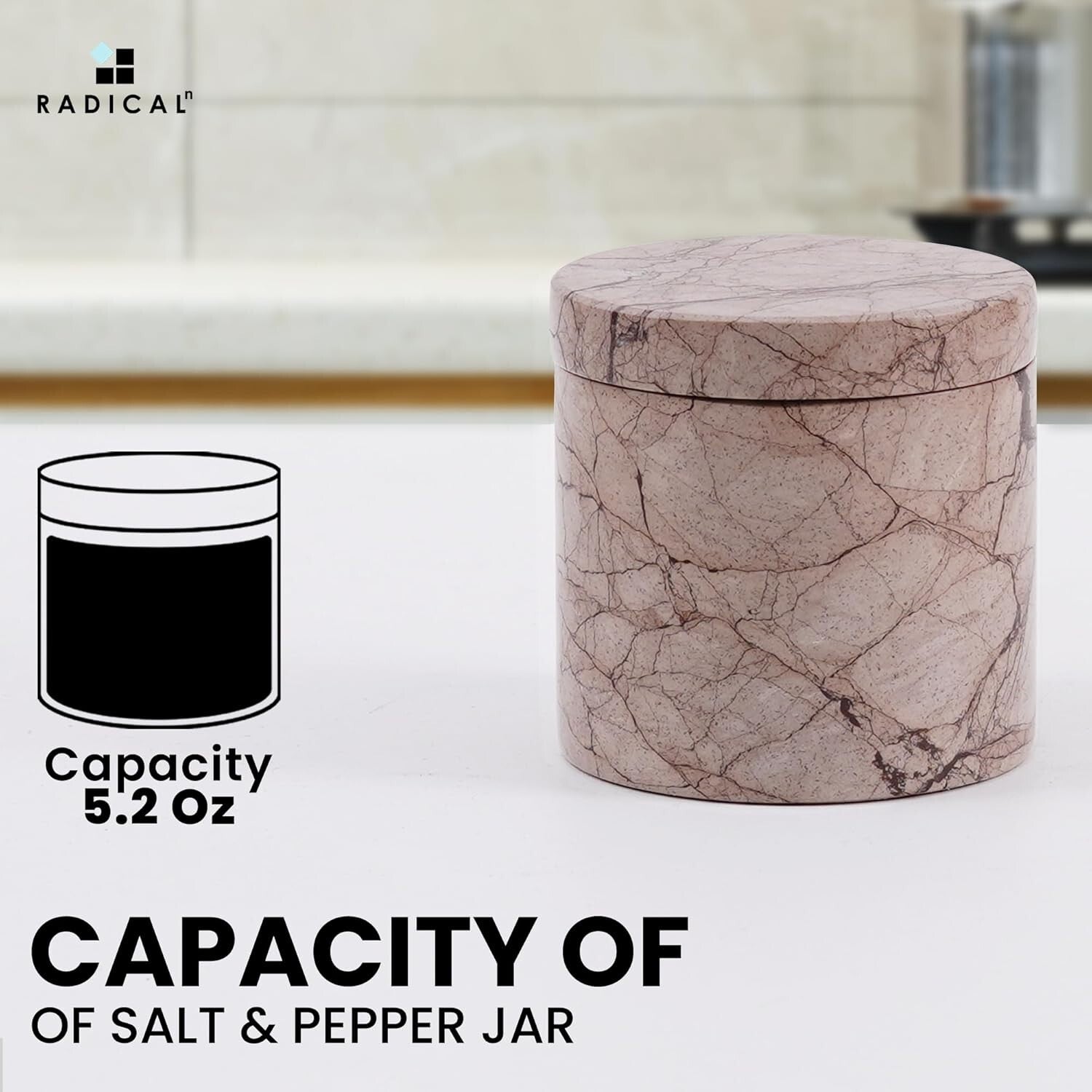 Handmade Marble Salt Cellar Set with Tray - Elegant Spice Holder for Kitchen