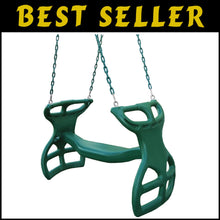 Load image into Gallery viewer, Heavy Duty Dual Glider Swing for Kids with Coated Chains - Green, 150 lbs