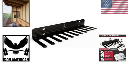 Durable 12-Gauge Steel Bat Storage Rack for Garages & Dugouts - Easy Install