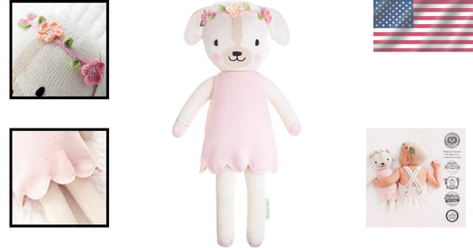 Charlotte The Dog Hand-Knit Doll - 100% Cotton, Fair Trade, 10 Meals Provided