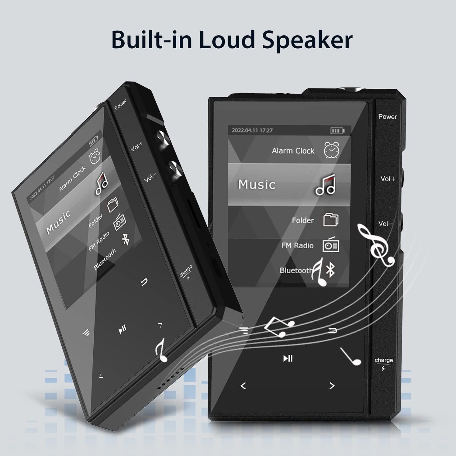 Bluetooth 5.0 MP3 Player, 32GB with Expandable Memory and Long Battery Life