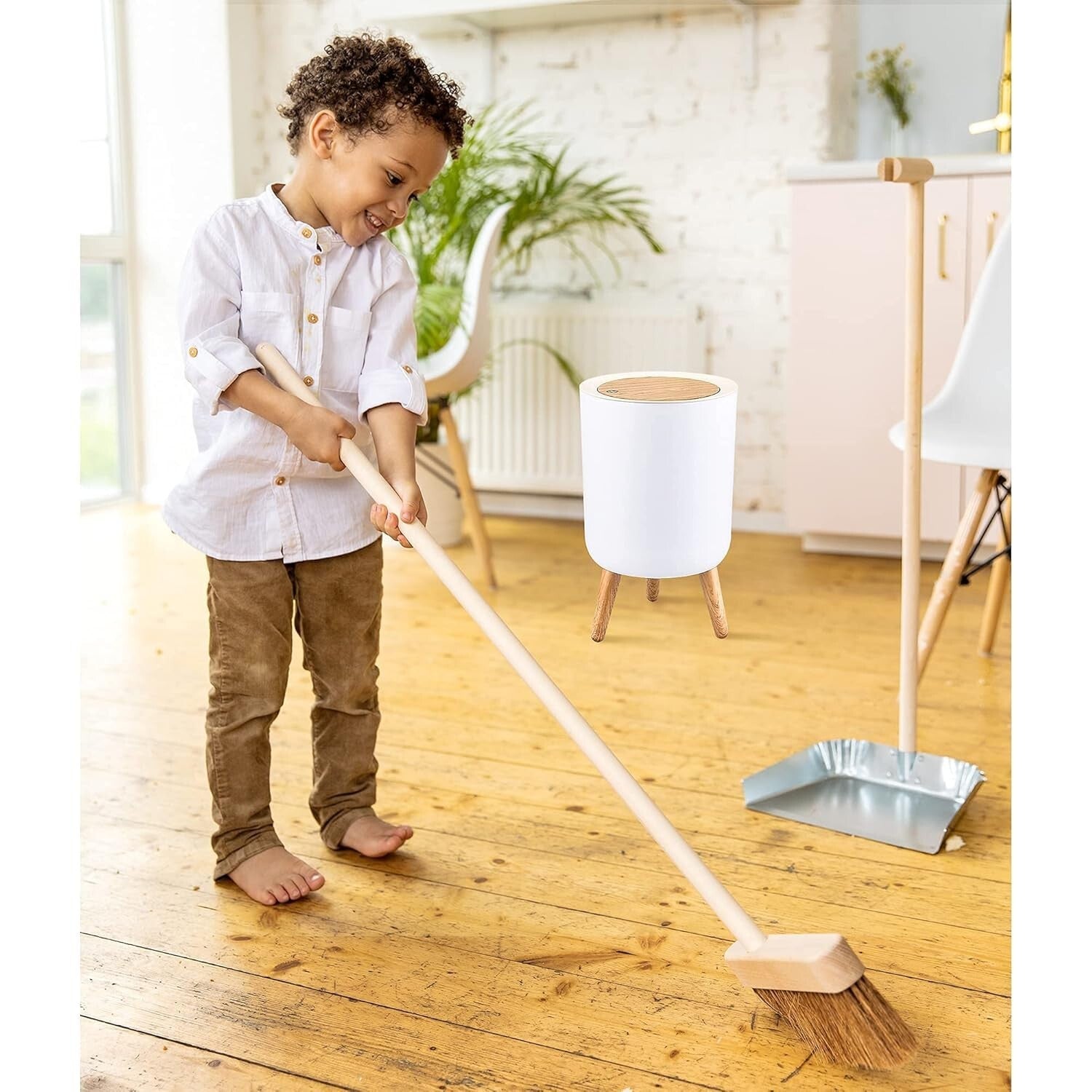 Compact Nordic Garbage Can - 1.8 Gallon Press-Top Trash Bin for Home & Office