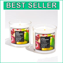 Load image into Gallery viewer, Eco-Friendly 9 Oz. Jar Candles - McIntosh Apples &amp; Pears Odor Eliminator Duo