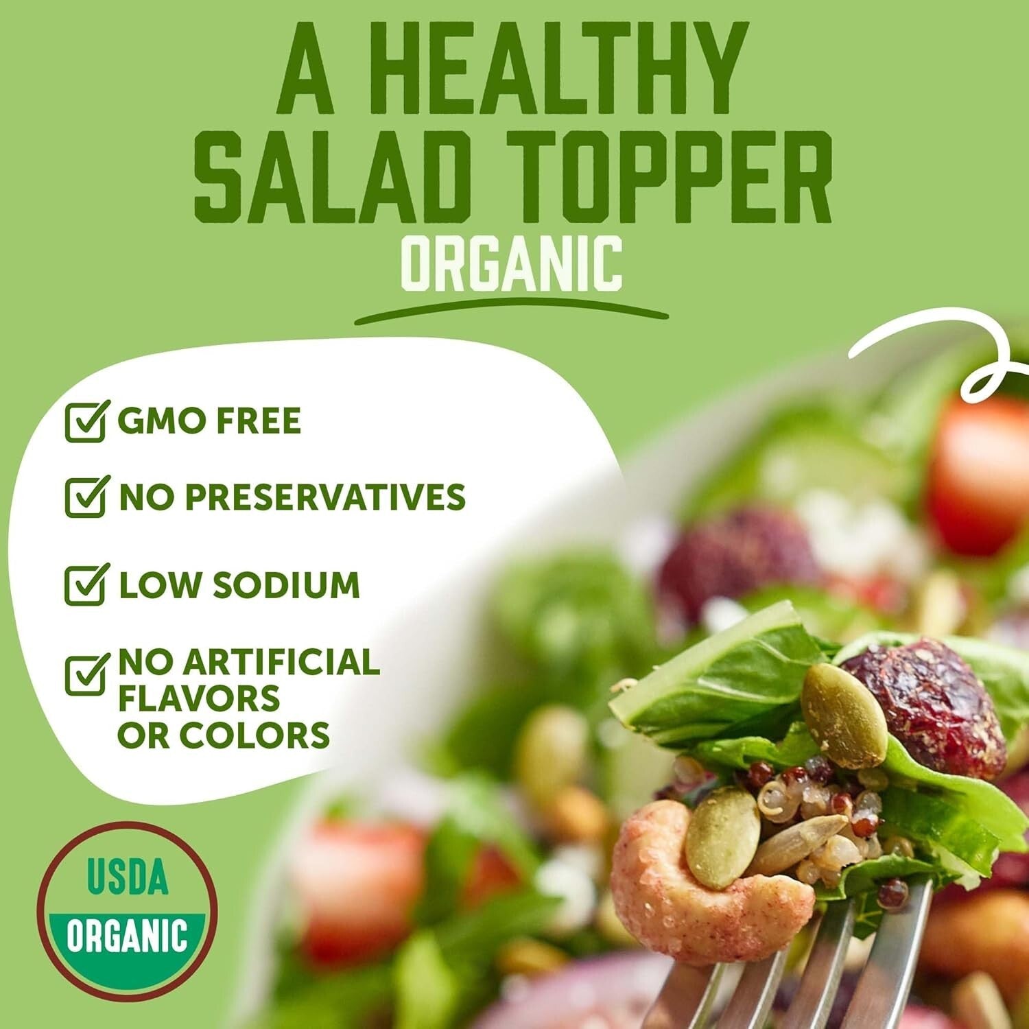 Delicious Organic Salad Topper: Crunchy Seeds & Strawberry Cashews - Gluten-Free