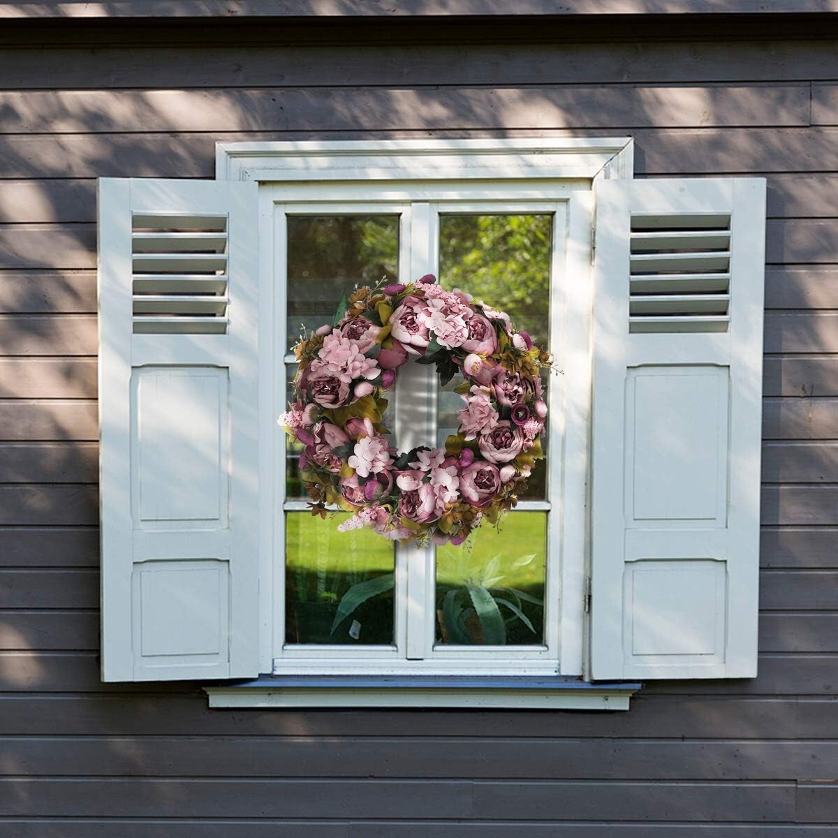 Charming 19-Inch Peony Flower Wreath - Versatile Decor for Home & Events