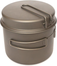Load image into Gallery viewer, Compact and Lightweight 1600ml Titanium Pot with Foldable Pan - Hiking Essential