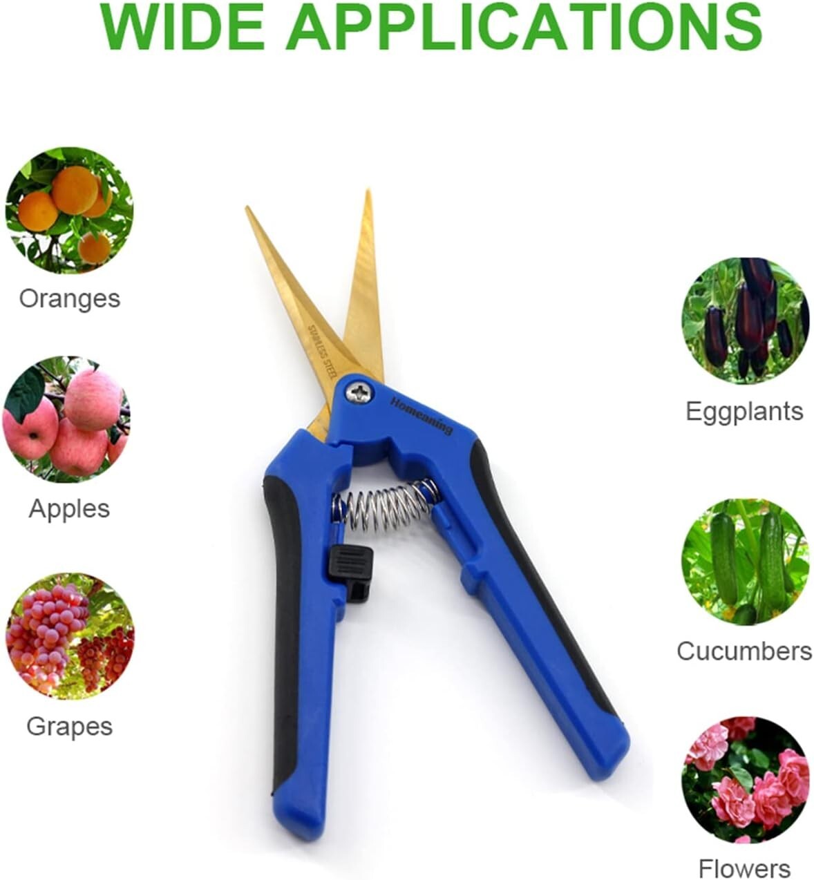 12PCS Titanium-Coated Pruning Shears Set with Ergonomic Handles for Gardeners