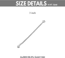 Load image into Gallery viewer, Adjustable 3 Inch Solid Gold Chain Extender - Ideal for Necklaces &amp; Bracelets