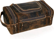 Load image into Gallery viewer, Elegant Leather Toiletry Bag for Men - Spacious &amp; Stylish Travel Essentials