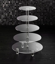 Load image into Gallery viewer, Sturdy Large Acrylic Cupcake Tower - 5-Tier Clear Stand for Weddings and Parties
