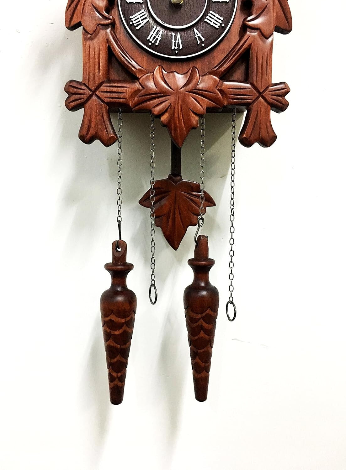 Authentic Hand-Carved Wooden Cuckoo Clock - Night Mode & Adjustable Volume