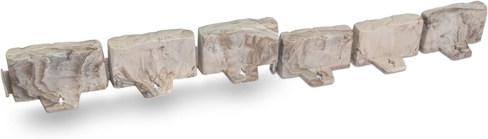 60-Foot Brown Stone-Look Landscape Edging with Anchoring Spikes - Easy Install