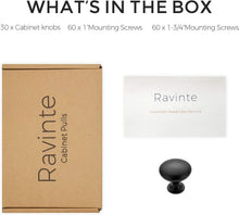 Load image into Gallery viewer, Versatile 30 Pack Matte Black Knobs - Easy Install Drawer Handles for Any Room