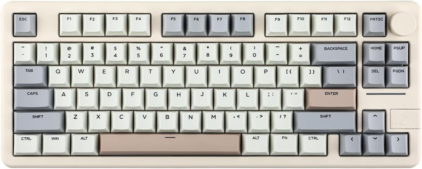 Durable 75% Aluminum Gaming Keyboard - Bluetooth, USB-C & Anti-Ghosting Features