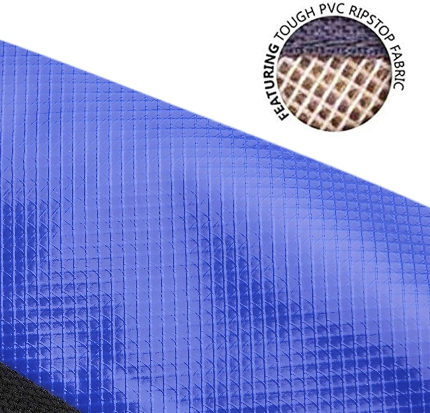 Durable 50in Drift Sock for Fishing - Blue PVC Drogue for Boat & Kayak Stability