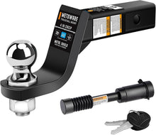 Load image into Gallery viewer, Easy-Install 4-Inch Drop Hitch with Attached 2-Inch Ball &amp; Lock - Black Finish