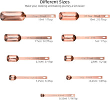 Load image into Gallery viewer, Copper Measuring Cups and Stainless Steel Spoons Set for Perfect Precision