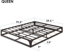 Load image into Gallery viewer, Queen Metal Platform Bed Frame with Integrated Steel Slat Support - Black Finish